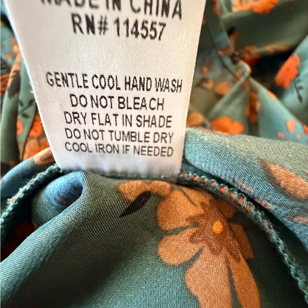 THML Teal and Orange Floral Blouse - Picture 10 of 10